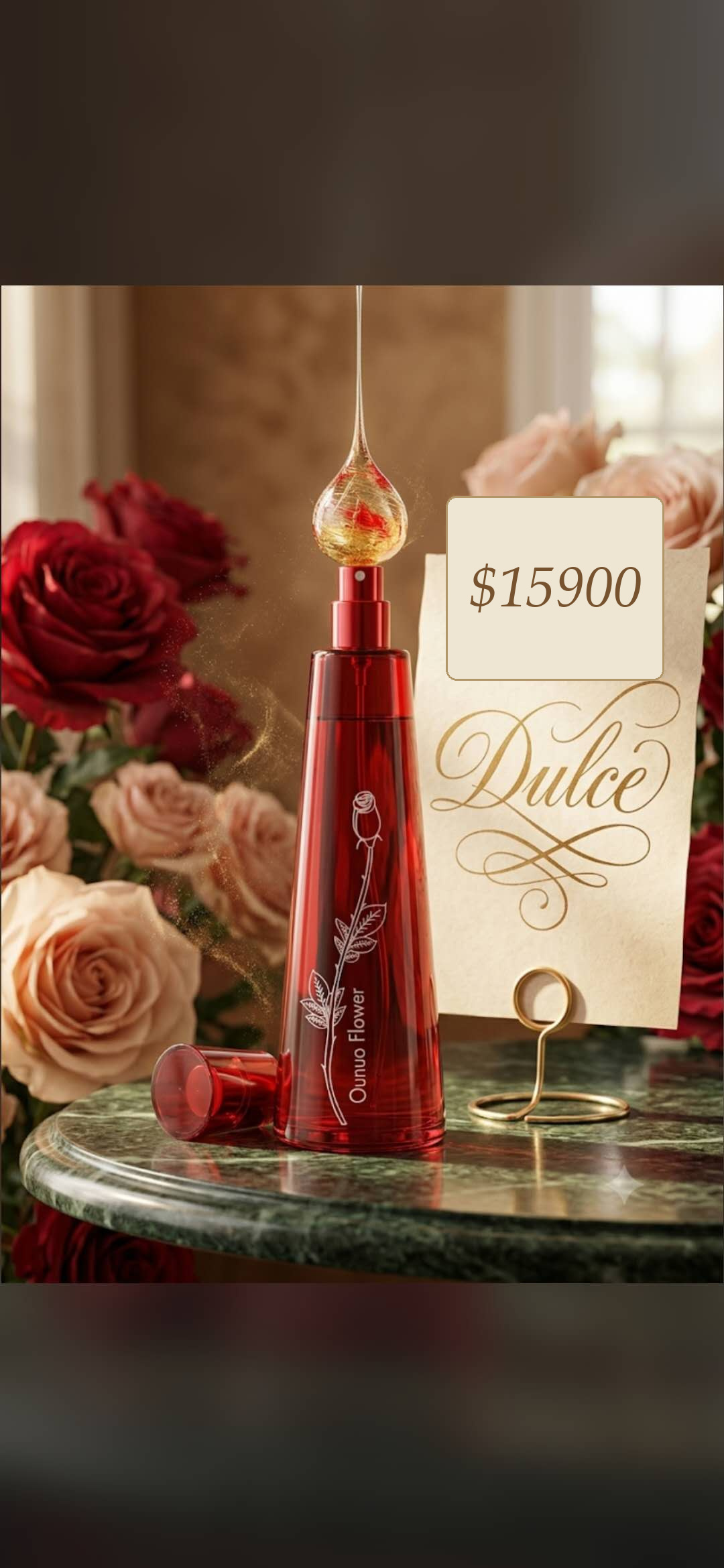 Women's dulce perfume display.